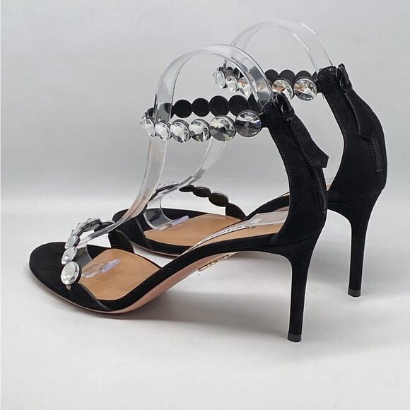 Aquazuura Maxi-Tequila 75 embellished suede sandals size 39 - Picture 7 of 13